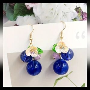 Blue Floral Earrings